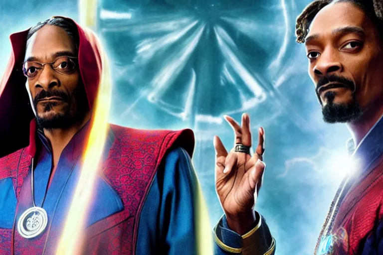 Prompt: film still of snoop dogg as doctor strange in avengers endgame, 4 k