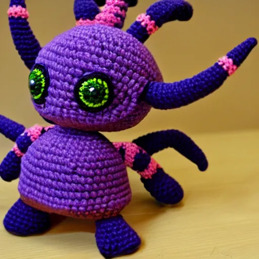 Image similar to zergling amigurumi, detailed