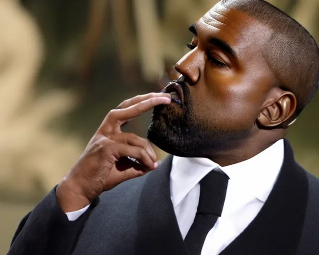 Image similar to kanye pondering an orb