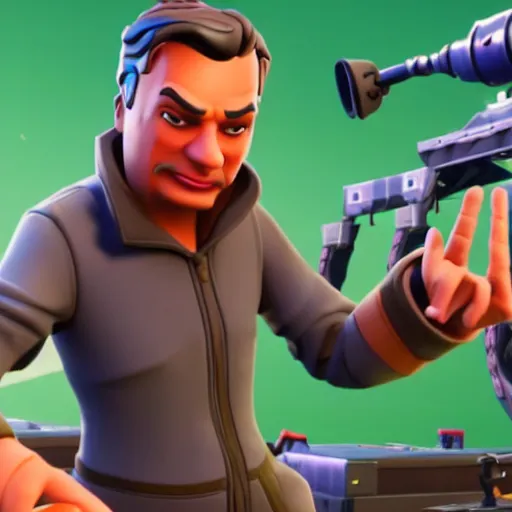 Image similar to Viktor Orban in Fortnite doing the Floss