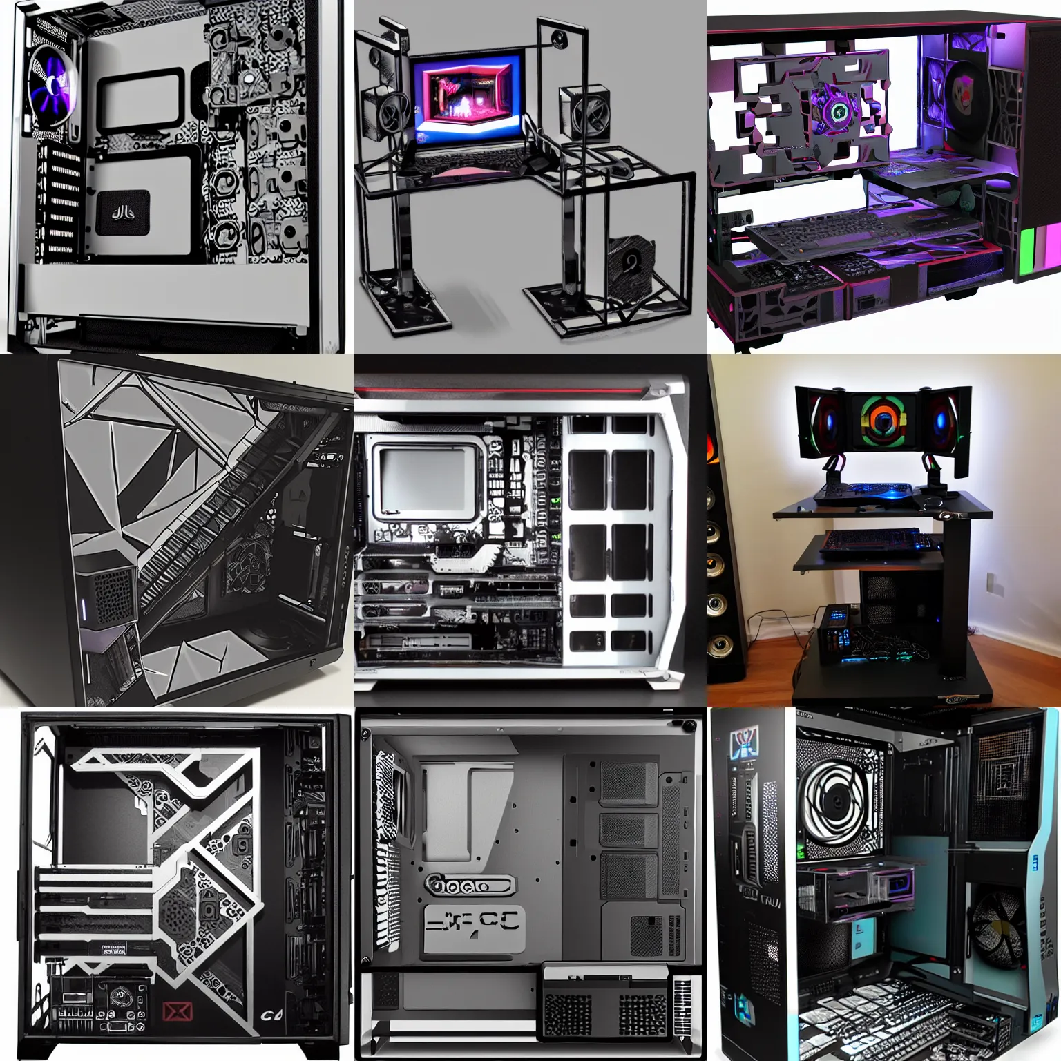 Prompt: gaming rig inspired by MC Escher