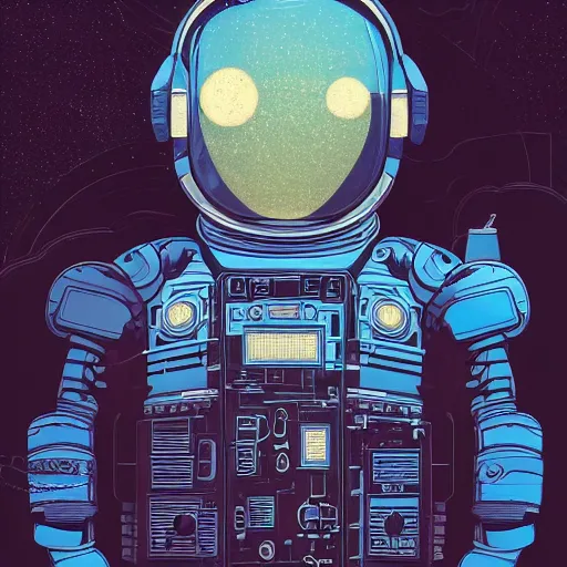 Image similar to intricate mechanical transformer astronaut portrait by yoshitomo nara, by beeple, by yoshitaka amano, by victo ngai, by shaun tan, by good smile company, on cg society, 4 k wallpaper, pastel color theme, mandelbulb textures