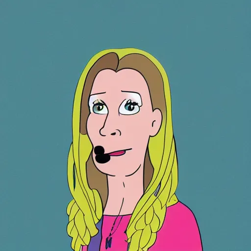 Prompt: bojack horseman style portrait of phoebe buffay