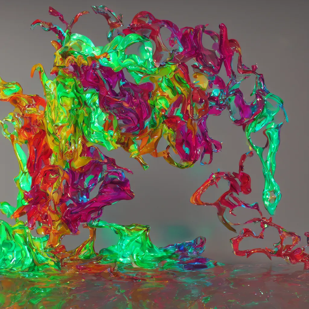 Image similar to painful pleasures by lynda benglis, octane render, colorful, 4 k, 8 k