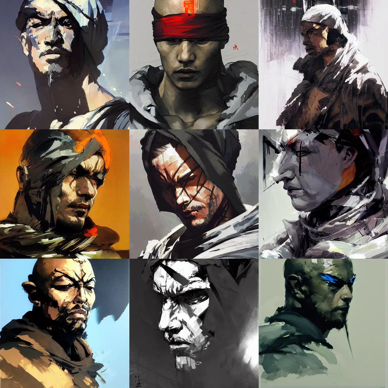 Prompt: a dramatic side portrait painting of a monk. his head is covered by a hood, and light is glowing. art by yoji shinkawa and sandra chevrier, trending on artstation, award - winning, perfect composition.