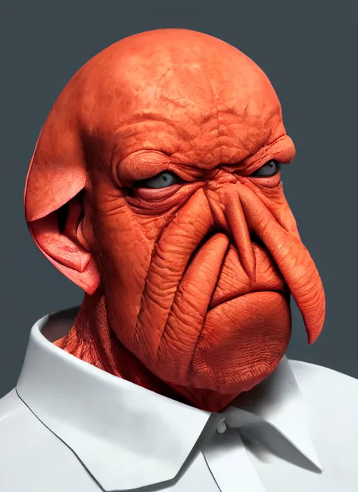 Image similar to photorealistic 3 0 0 0 ( dr. john a. zoidberg ), portrait photography feroflex photorealistic studio lighting ektachrome detailed intricate face details, ultradetails, beautiful face, realistic shaded perfect face, extremely fine details