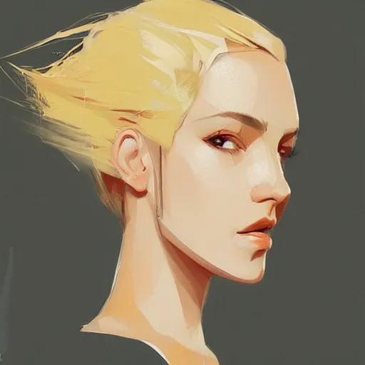 Prompt: Beautiful girl with blond hair profile picture by Greg Rutkowski, asymmetrical, Organic Painting , Matte Painting, geometric shapes, hard edges, street art, trending on the artstation:2 by Sachin Teng:4