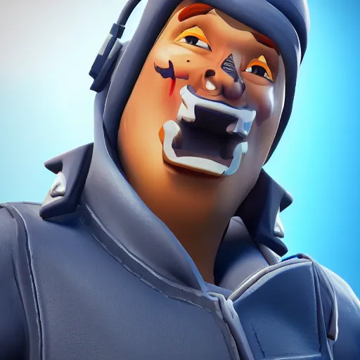 Image similar to old charismatic mechanic face, Fortnite style