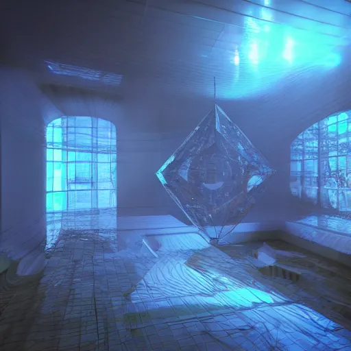 Image similar to a hyperrealistic 3 d render of a dmt trip, photorealism, dramatic lighting, volumetric lighting, 8 k, unreal engine, octane render