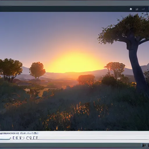 Image similar to the setting sun, unreal engine 5