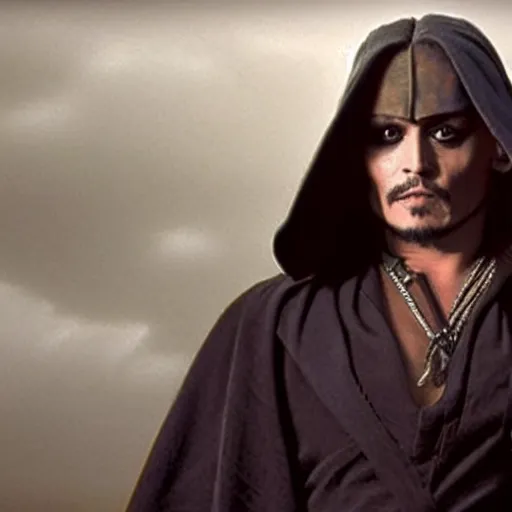 Image similar to johnny depp as a jedi in star wars