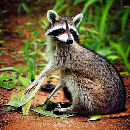 Prompt: “A mix between a Raccoon and a Kangaroo”