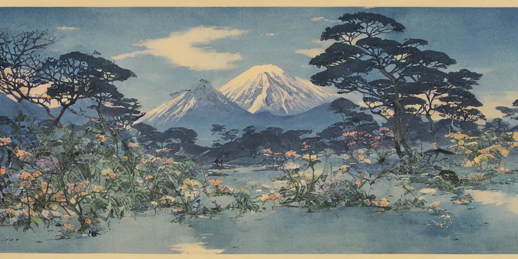 Image similar to artwork by Hiroshi Yoshida