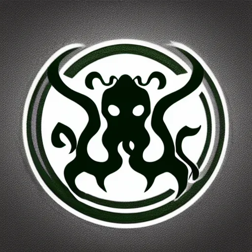 Prompt: elegant modern logo of cthulhu