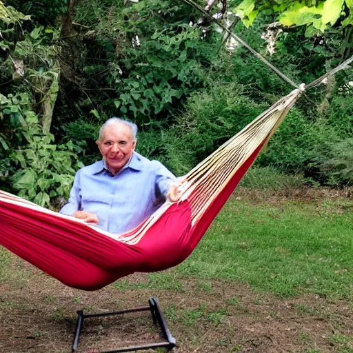 Image similar to my italian dad on a hammock