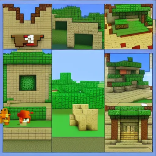 Prompt: pokemon in minecraft