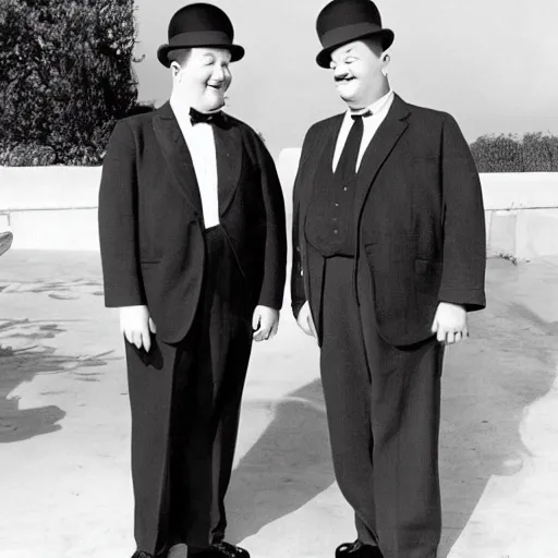 Image similar to laurel and hardy in 2022