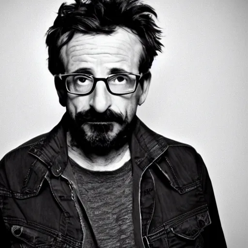 Image similar to award winning portrait of marc maron, photo by mark mann, hyper detailed