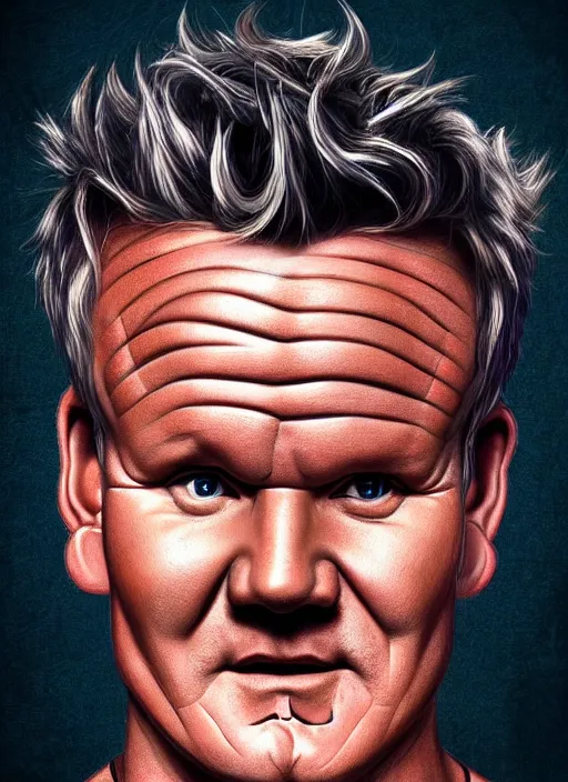 Prompt: sakimichan digital art of gordon ramsey, angelic, rippled muscles, trending on artstation, backlighting, glow, stanley lau, beautiful, forehead wrinkles