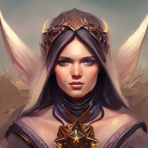 Image similar to star goddess, d & d, fantasy, portrait, highly detailed, digital painting, trending on artstation, concept art, sharp focus, illustration, art by artgerm and greg rutkowski and magali villeneuve