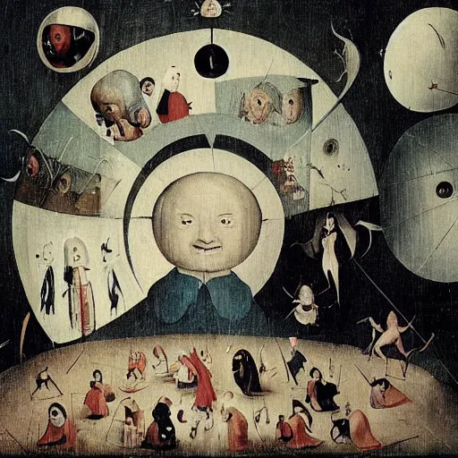 Prompt: hieronymus bosch's spirited away