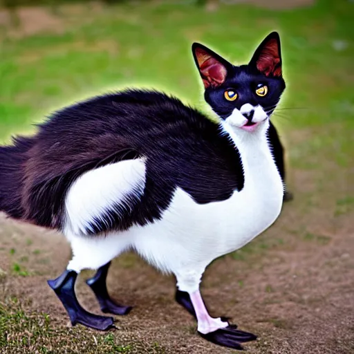 Image similar to a goose - cat - hybrid, animal photography