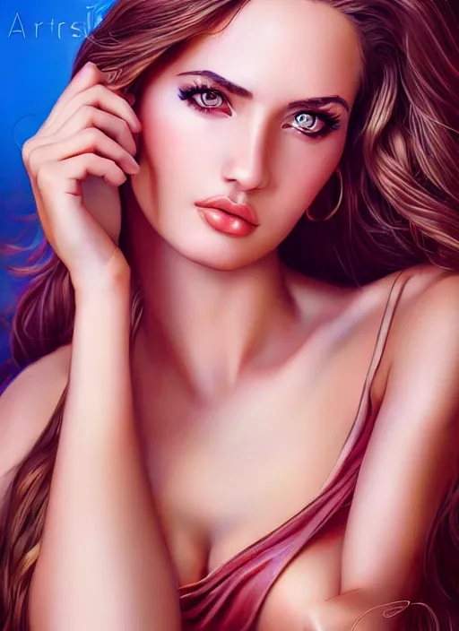 Prompt: a gorgeous greek female photo, professionally retouched, cool colors, soft lighting, realistic, smooth face, full body shot, torso, dress, perfect eyes, sharp focus on eyes, 8 k, high definition, insanely detailed, intricate, elegant, art by artgerm and j scott campbell