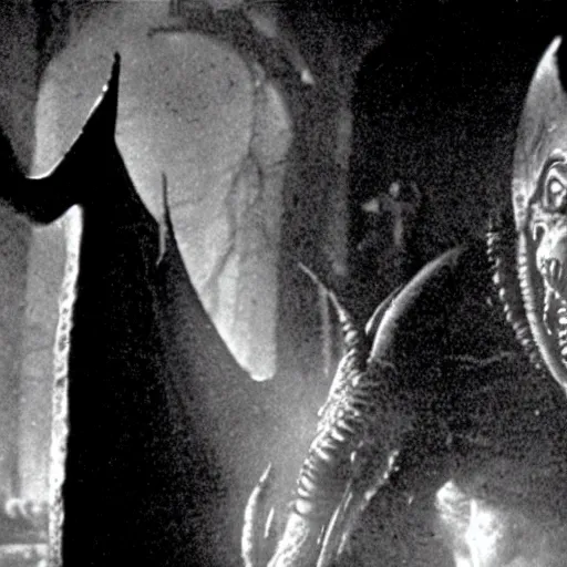 Image similar to Xenomorph in a still from the movie Nosferatu: A Symphony of Horror (1922), high quality