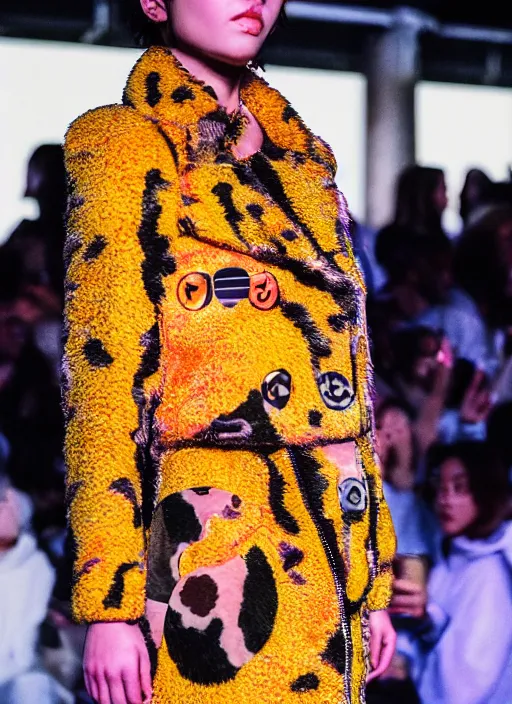 Prompt: hyperrealistic and heavy detailed bape avant garde runway show of movie the fifth element, 1 9 7 0, leica sl 2 5 0 mm, vivid color, high quality, high textured, real life