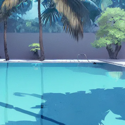 Image similar to swimming pool, digital painting by sylvain sarrailh, artstation