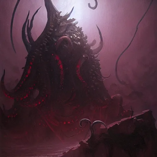 Prompt: cthulu, by greg rutkowski, by jean deville, dramatic lighting