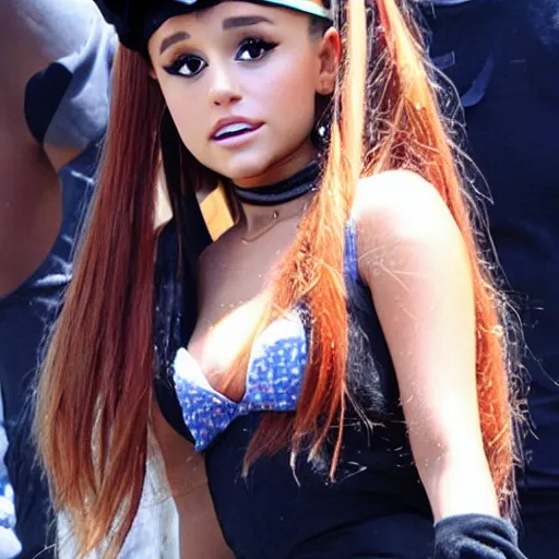 Image similar to ariana grande as a pirate on a hot day