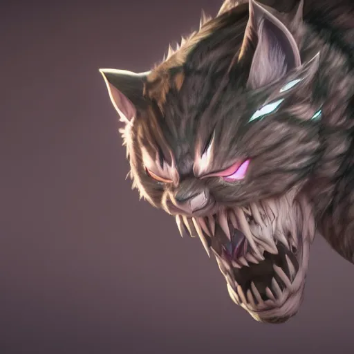 Image similar to rengar, 4 k, volumetric lighting, chromatic aberration, global illumination, dramatic