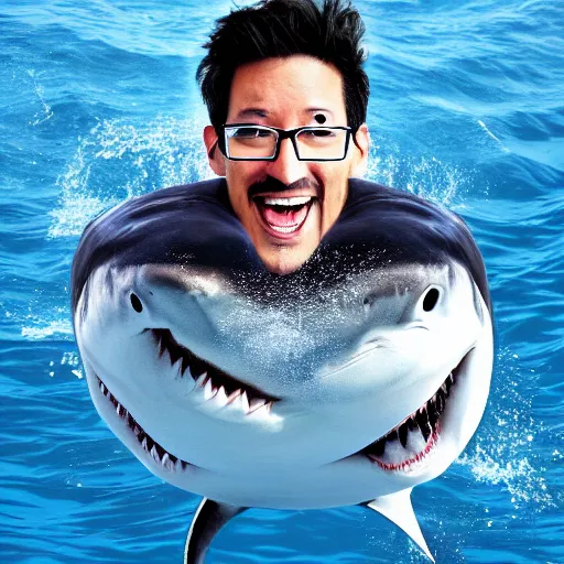 Image similar to markiplier as a shark