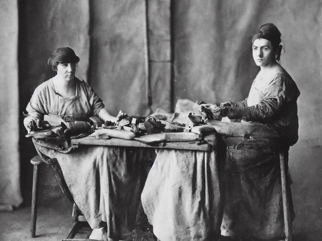 Image similar to Portrait of a young wig maker. Photograph by August Sander