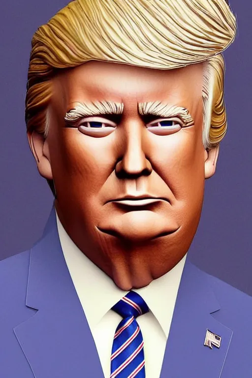 Image similar to smooth donald trump, photorealistic, highly detailed,