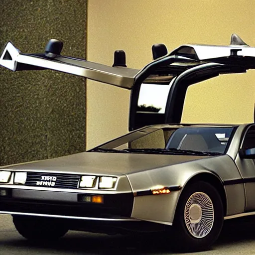 Prompt: delorean time machine