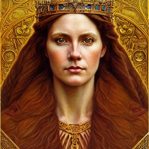 Prompt: highly detailed portrait of a majestic lioness queen in the form of a beautiful woman. d & d, art by donato giancola and edmund leighton and wes anderson. trending on artstation, intricate details, energetic composition, golden ratio, concept art, illustration, elegant art, global illuminaition