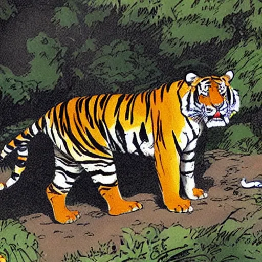 Prompt: a tiger by bill watterson