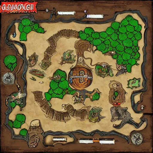 Prompt: dungeons and dragons Tavern battle map