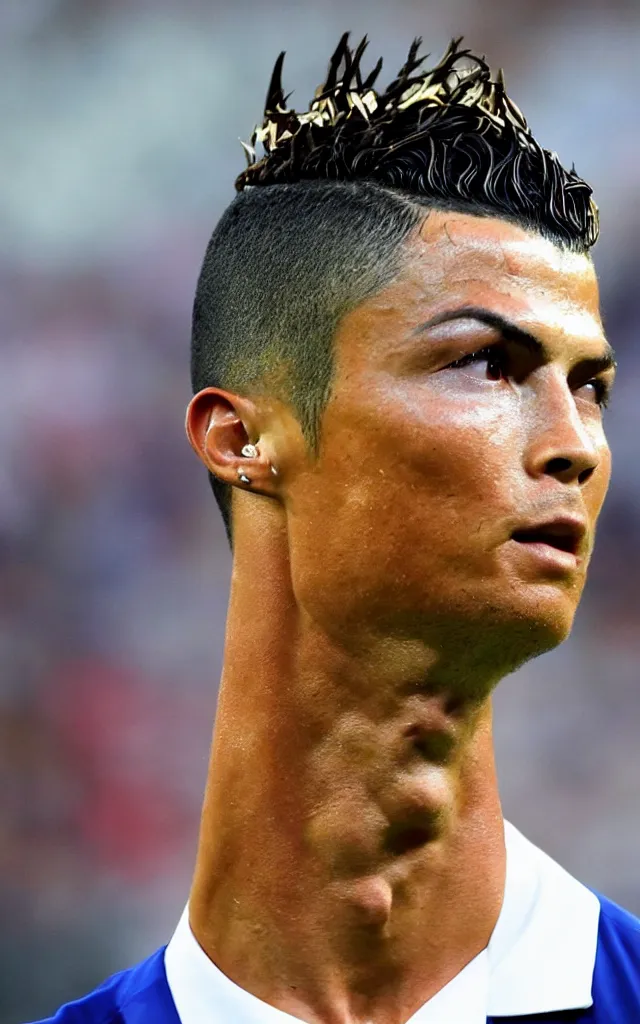 Image similar to cristiano ronaldo with a mohawk