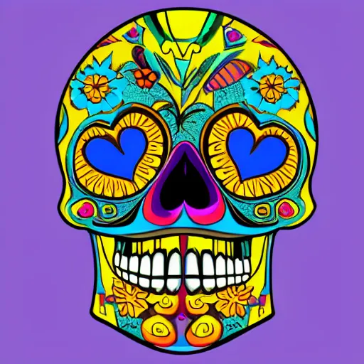 Image similar to fancy colourful skull