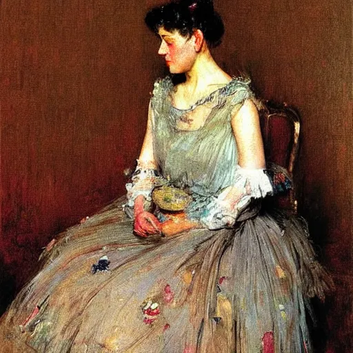 Prompt: olive martini, extremely detailed masterpiece, illustration, colorful, by william merritt chase,