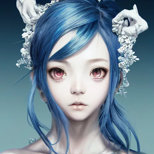 Prompt: the portrait of a blueberry that resembles an absurdly beautiful, graceful, elegant, sophisticated anime girl, an ultrafine hyperdetailed illustration by kim jung gi, irakli nadar, intricate linework, bright colors, octopath traveler, final fantasy, unreal engine 5 highly rendered, global illumination, radiant light, detailed and intricate environment