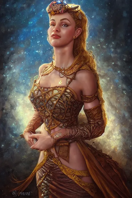 Image similar to Portrait of a beautiful female Benjamin Netanyahu Disney princess, Regal, Realistic, Refined, Detailed Digital Art, Oil Painting, Michael Cheval, Esao Andrews, Art Frahm, Steampunk, Walt Disney (1937), Highly Detailed, Cinematic Lighting, Unreal Engine, 8k, HD