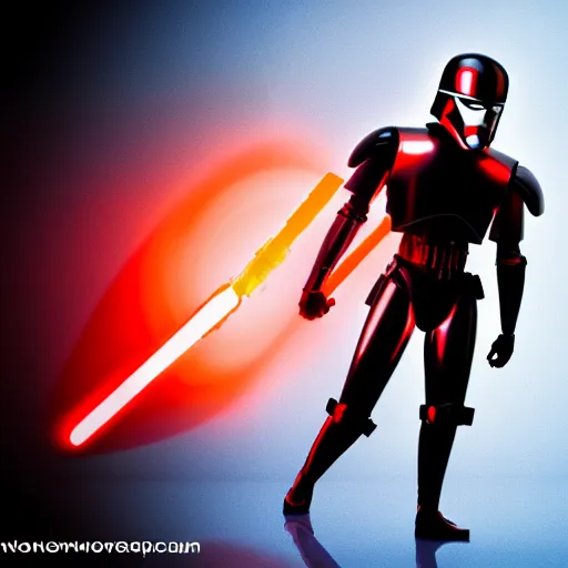 Image similar to Pixar, Star Wars, Marvel, orange + black + red + white ant head superhero, wearing futuristic cybernetic battle armor, full body, dramatic lighting, portrait, realistic reflection