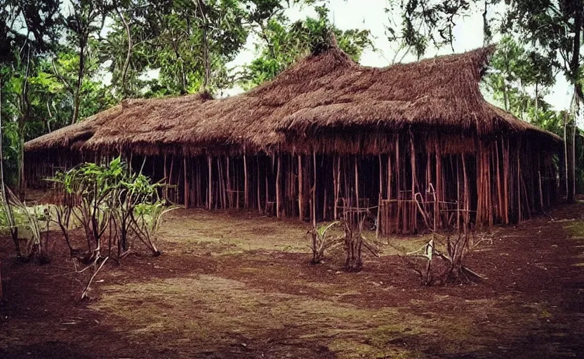 Image similar to “ indigenous long house, but very long ”