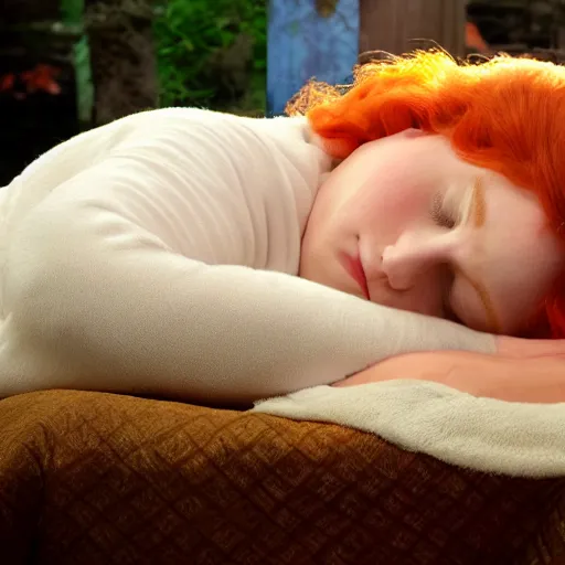 Prompt: ginger sleeping beauty