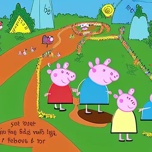 Prompt: peppa pig trail of tears