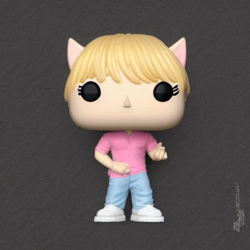 Image similar to blond catboy with pink shirt funko pop, funko pop